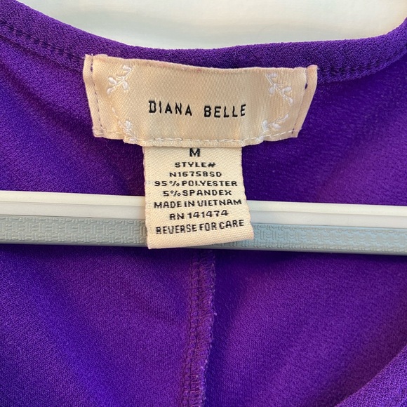 Diana Belle, Purple Sleeveless Blouse, Medium - Picture 7 of 10